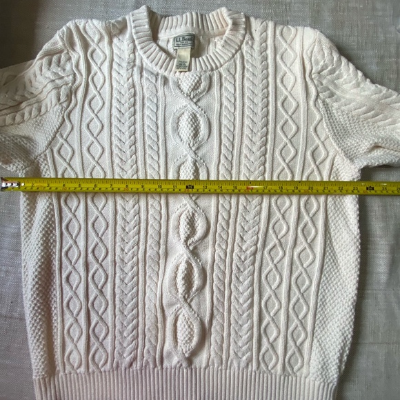 L.L.Bean Fisherman Cable Knit Organic Cotton Crew Neck Sweater-Sz XL/XXL - Picture 12 of 16